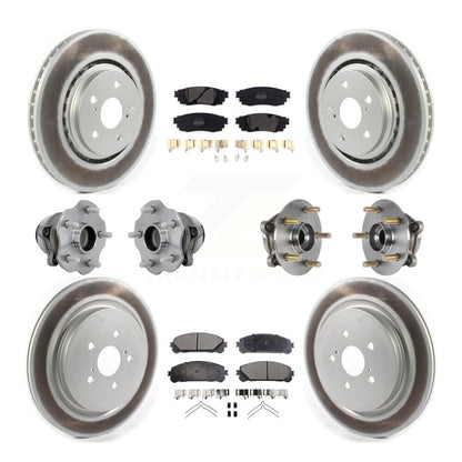 Hub Bearing Coated Brake Rotor Pads Front Rear Kit (10Pc) For Lexus RX350 RX350L