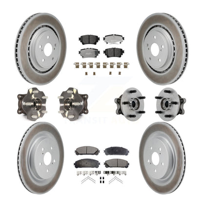 Hub Bearing Coat Brake Rotor Pad Front Rear Kit (10Pc) For Toyota Highlander AWD