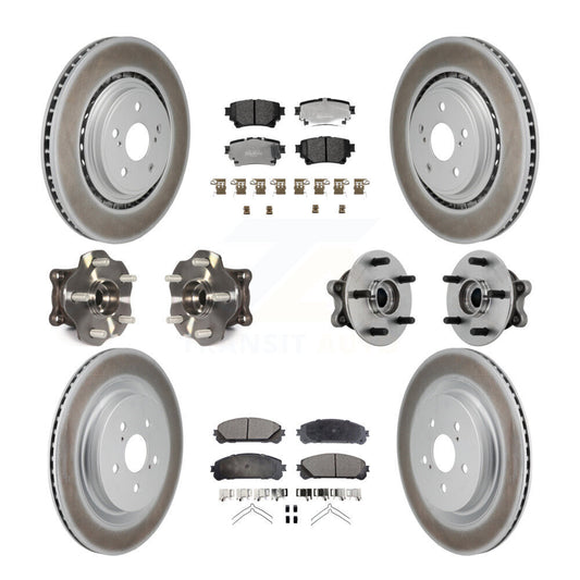 Hub Bearing Coat Brake Rotor Pad Front Rear Kit (10Pc) For Toyota Highlander AWD