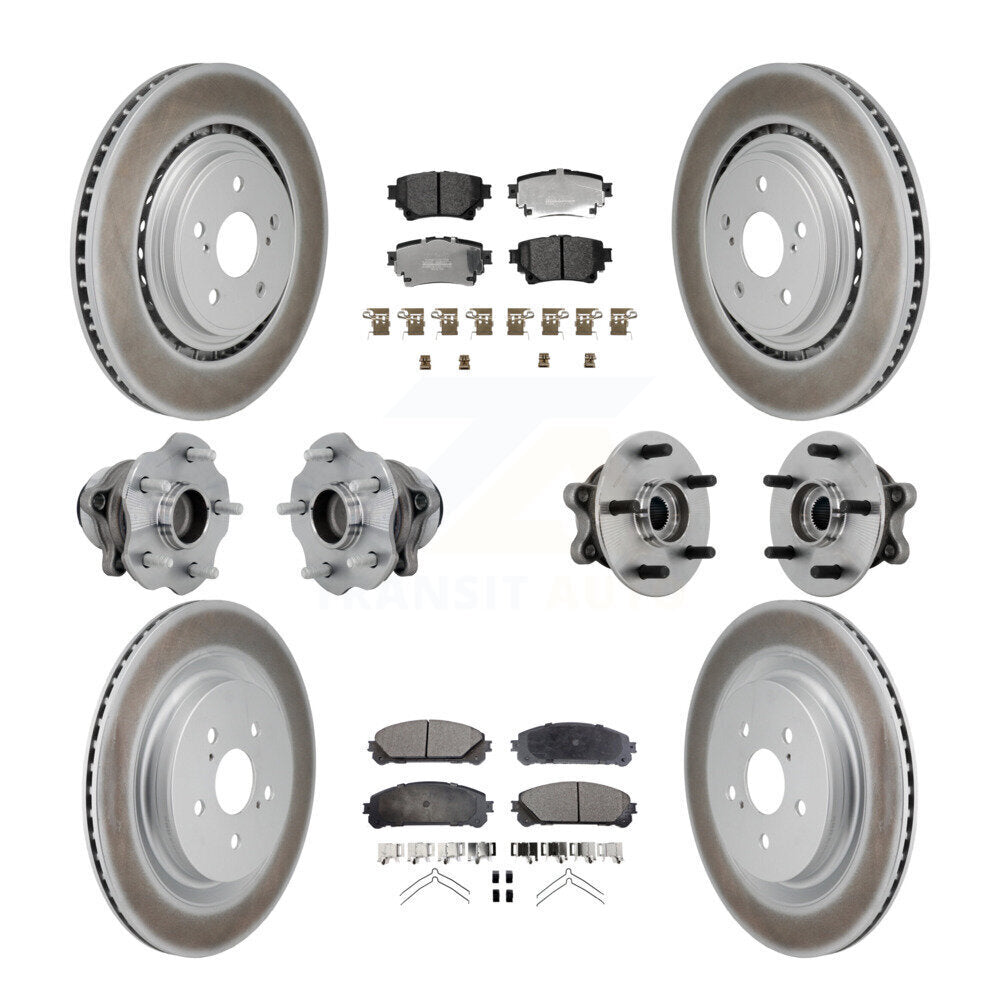 Hub Bearing Coat Brake Rotor Pad Front Rear Kit (10Pc) For Toyota Highlander FWD
