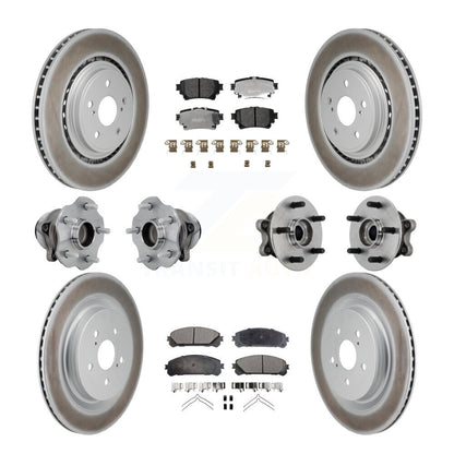 Hub Bearing Coat Brake Rotor Pad Front Rear Kit (10Pc) For Toyota Highlander FWD