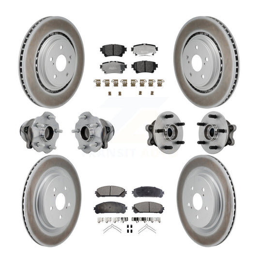 Hub Bearing Coat Brake Rotor Pad Front Rear Kit (10Pc) For Toyota Highlander FWD