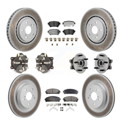Hub Bearing Coated Brake Rotor & Pad Front Rear Kit (10Pc) For Toyota Sienna AWD
