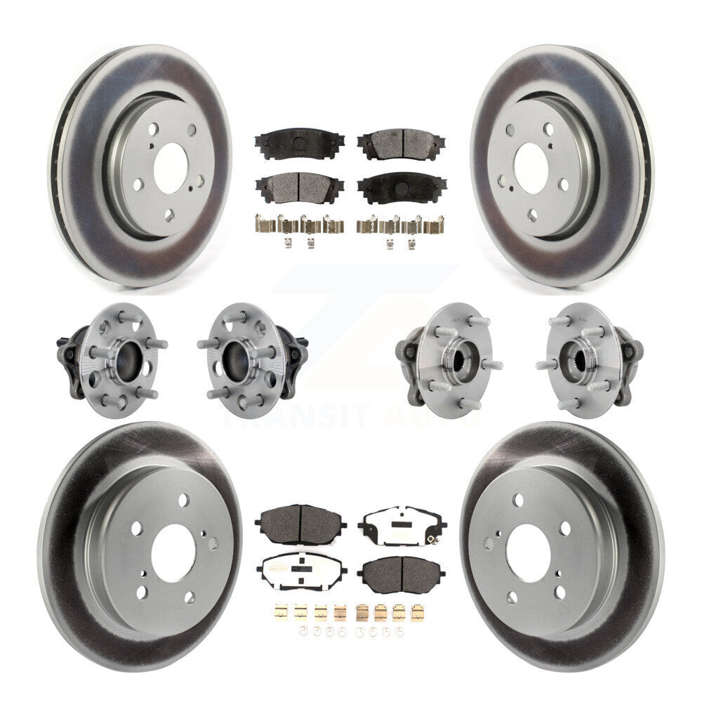Hub Bearing Coated Disc Brake Rotor & Pads Front Rear Kit (10Pc) For Toyota C-HR