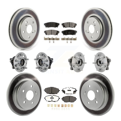Hub Bearing Coated Disc Brake Rotor & Pads Front Rear Kit (10Pc) For Toyota C-HR