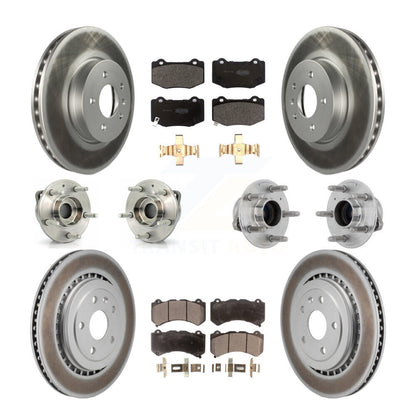 Hub Bearing Coated Disc Brake Rotor & Pad Front Rear Kit (10Pc) For Cadillac ATS