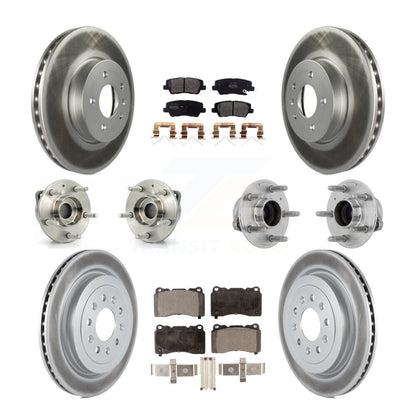 Hub Bearing Coated Disc Brake Rotor & Pad Front Rear Kit (10Pc) For Cadillac ATS