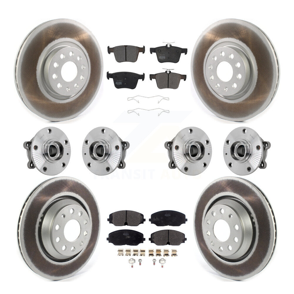 Hub Bearing Coat Brake Rotor Pads Front Rear Kit (10Pc) For Volkswagen Atlas AWD