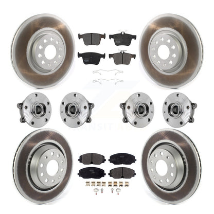Hub Bearing Coat Brake Rotor Pads Front Rear Kit (10Pc) For Volkswagen Atlas AWD