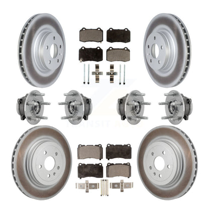 Hub Bearings Coated Disc Brake Rotors And Pads Front Rear Kit (10Pc) For Tesla S