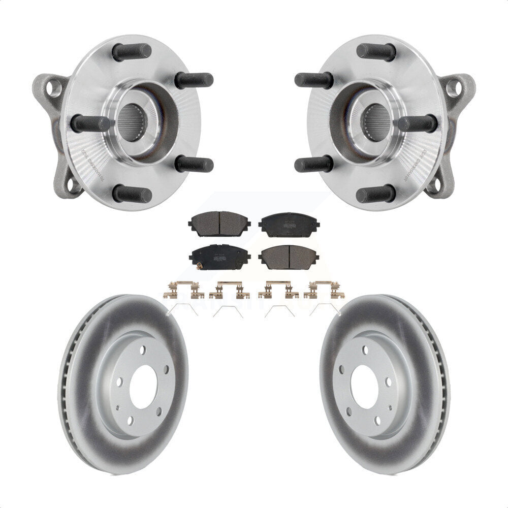 Hub Bearing Assembly Coated Brake Rotor Pads Front Kit For 2021-2022 Mazda 3 FWD