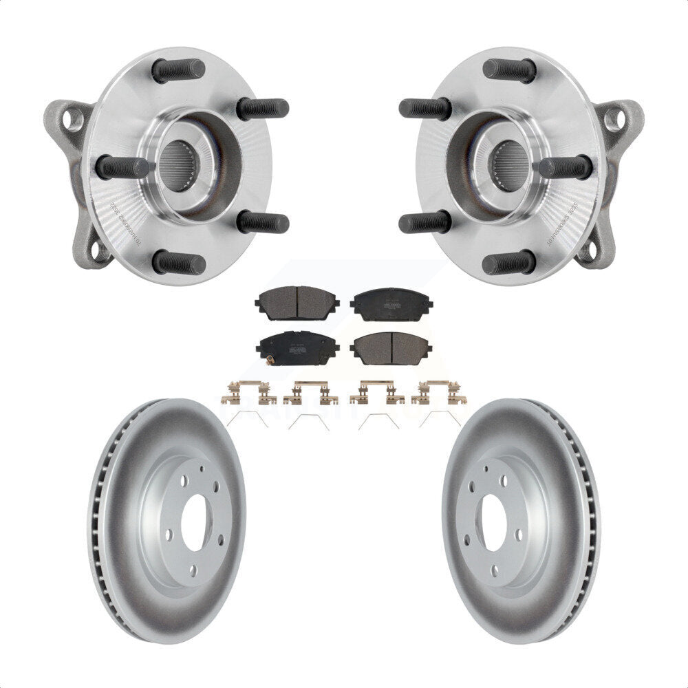 Hub Bearing Assembly Coated Brake Rotor Pads Front Kit For 2021-2022 Mazda 3 AWD