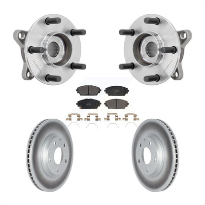 Hub Bearing Assembly Coated Brake Rotor Pads Front Kit For 2021-2022 Mazda 3 AWD