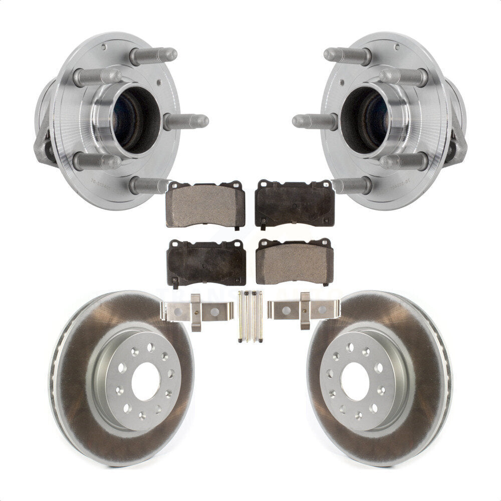 Hub Bearing Coat Brake Rotor Pad Front Kit For Chevrolet Camaro Cadillac CTS CT6