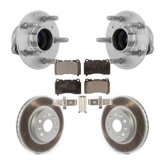 Hub Bearing Coat Brake Rotor Pad Front Kit For Chevrolet Camaro Cadillac CTS CT6