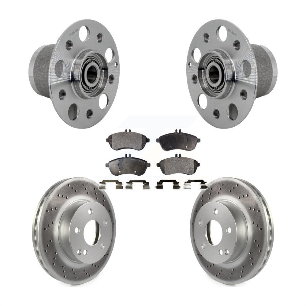 Hub Bearing Assembly Coat Brake Rotor Pads Front Kit For Mercedes-Benz C300 C250