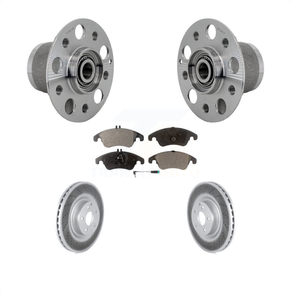 Hub Bearing Assembly Coat Brake Rotor Pads Front Kit For Mercedes-Benz C250 E550
