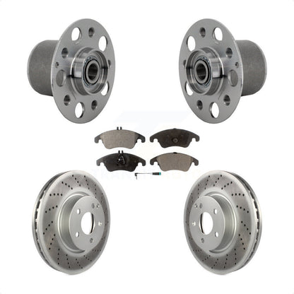 Hub Bearing Coated Brake Rotor & Pads Front Kit For Mercedes-Benz E350 E400 E250
