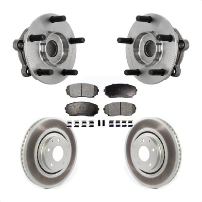 Hub Bearing Assembly Coated Brake Rotor & Pad Front Kit For 2016-2023 Mazda CX-9