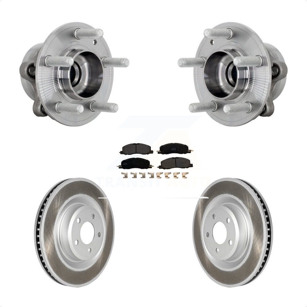 Hub Bearing Coat Brake Rotor Pad Front Kit For Ford Explorer Lincoln Aviator AWD