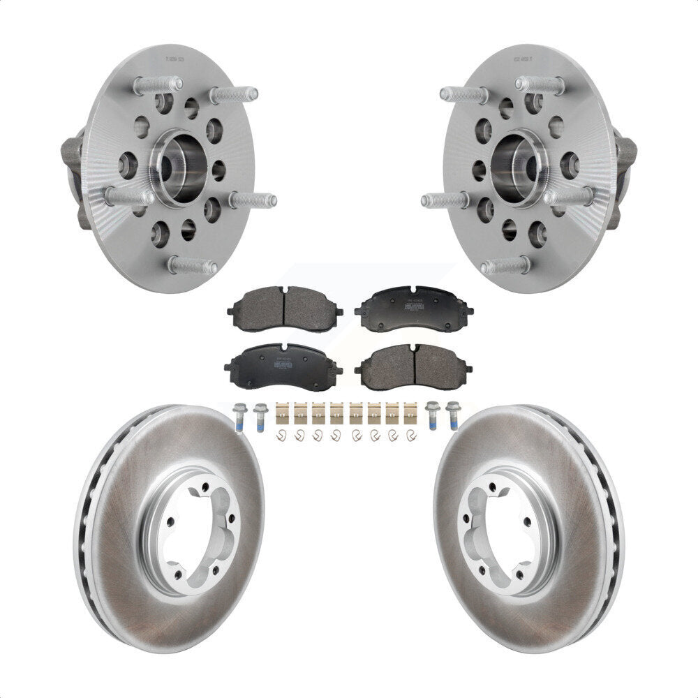 Hub Bearing Assembly Coated Disc Brake Rotor & Pads Front Kit For Ford E-Transit