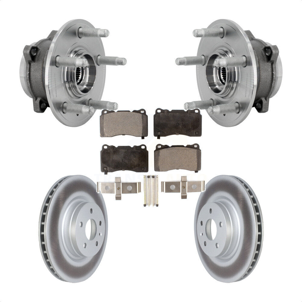 Hub Bearing Assembly Coated Disc Brake Rotors And Pads Front Kit For Tesla S X