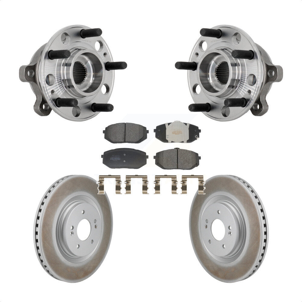 Hub Bearing Assembly Coated Brake Rotor Pads Front Kit For Hyundai Sonata Kia K5