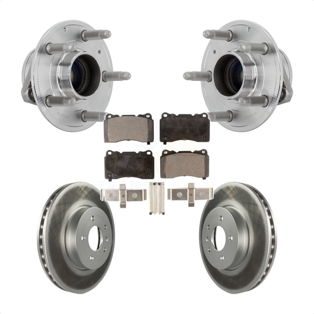 Hub Bearing Assembly Coated Disc Brake Rotor And Pads Front Kit For Cadillac ATS