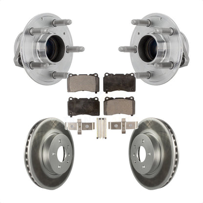 Hub Bearing Assembly Coated Disc Brake Rotor And Pads Front Kit For Cadillac ATS