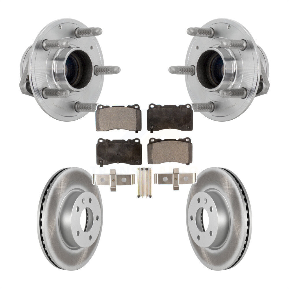 Hub Bearing Coated Brake Rotor Pad Front Kit For 2019 Cadillac ATS Base with RWD