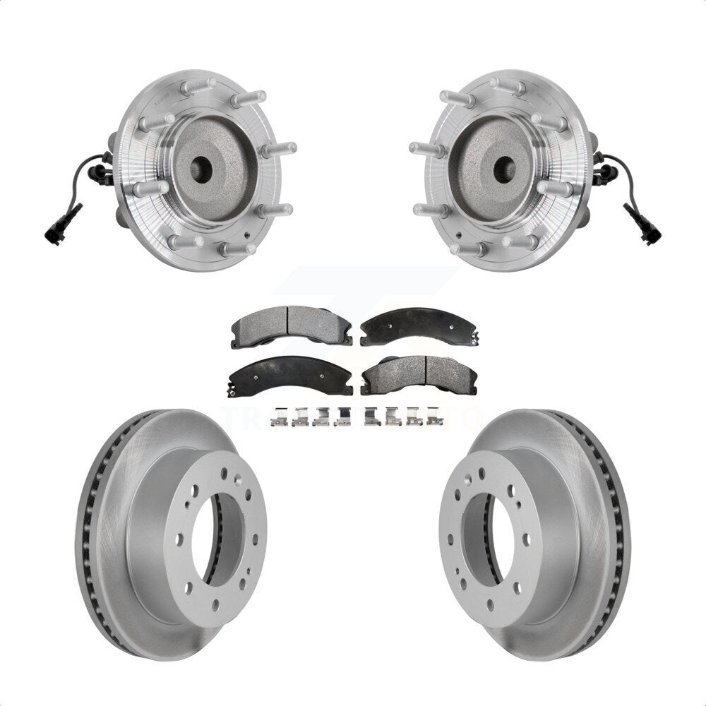 Hub Bearing Coat Brake Rotor Pads Front Kit For GMC Sierra 3500 HD Chevrolet RWD