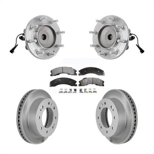 Hub Bearing Coat Brake Rotor Pads Front Kit For GMC Sierra 3500 HD Chevrolet RWD