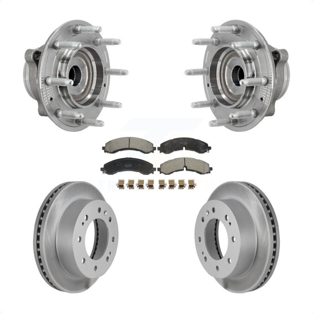 Hub Bearing Coated Brake Rotor Pad Front Kit For GMC Chevrolet Silverado 2500 HD