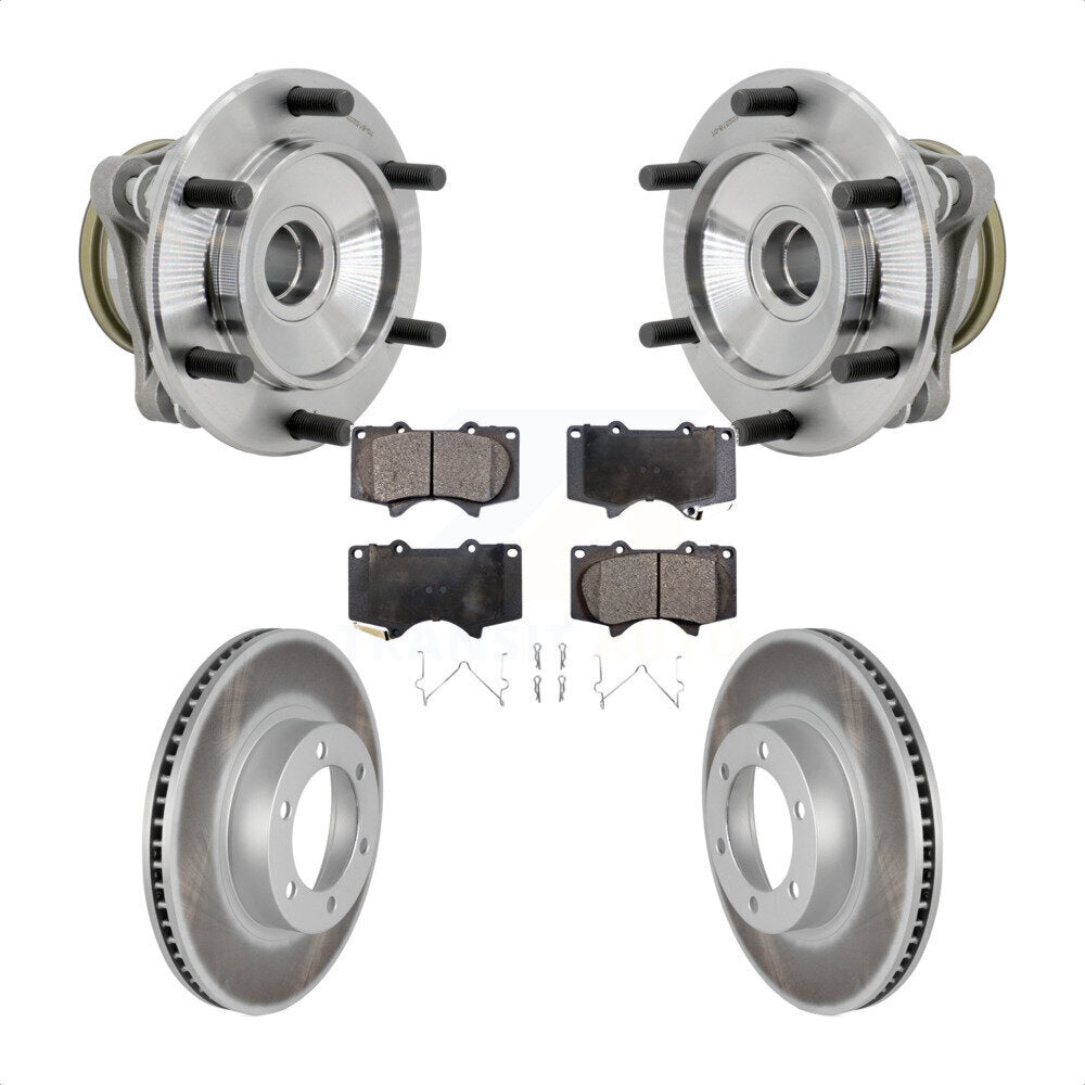 Hub Bearing Assembly Coated Brake Rotor And Pad Front Kit For Toyota 4Runner RWD