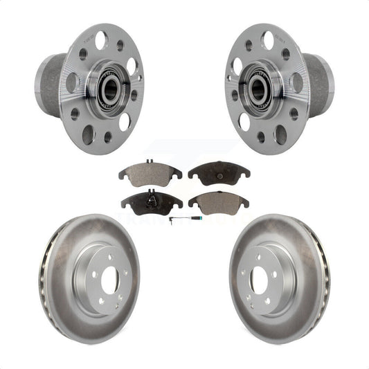 Hub Bearing Coated Brake Rotor & Pads Front Kit For Mercedes-Benz C300 E350 C350