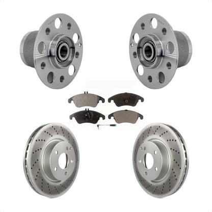 Hub Bearing Coated Brake Rotor & Pads Front Kit For Mercedes-Benz C300 E350 C350