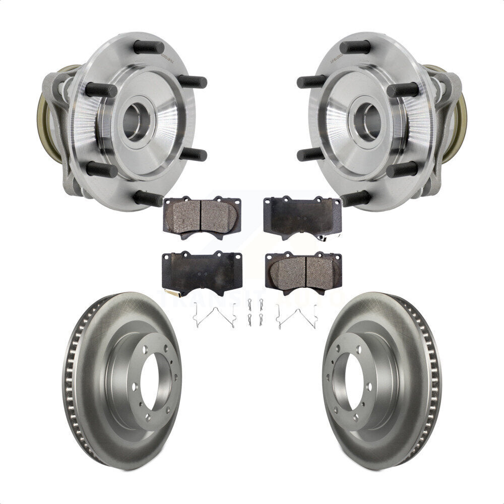 Hub Bearing Coated Brake Rotor & Pads Front Kit For 2010-2021 Toyota 4Runner RWD
