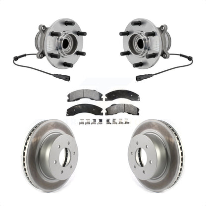 Hub Bearing Assembly Coated Disc Brake Rotor & Pad Front Kit For Nissan TITAN XD