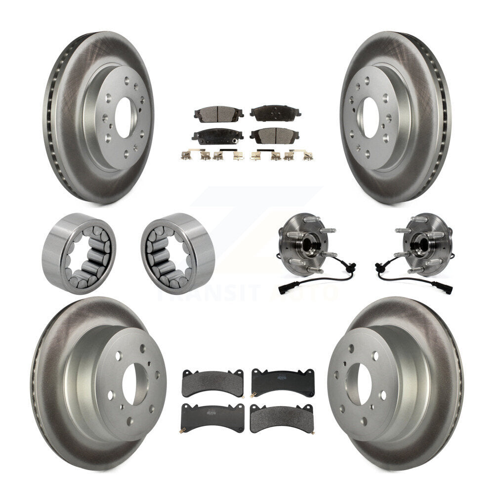 Hub Bearing Coat Brake Rotor Pads Shoe Front Rear Kit (10Pc) For GMC Sierra 1500