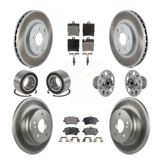 Hub Bearing Coat Brake Rotor Pads Shoe Front Rear Kit For Mercedes-Benz C350 RWD