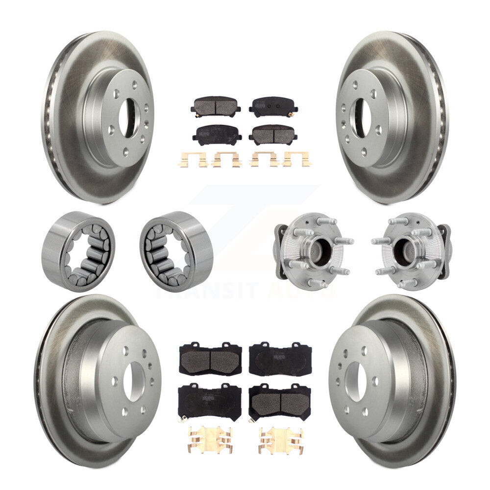 Hub Bearing Coated Brake Rotor Pads Shoe Front Rear Kit (10Pc) For Chevrolet GMC