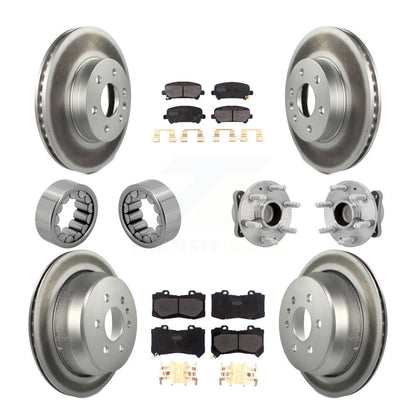 Hub Bearing Coated Brake Rotor Pads Shoe Front Rear Kit (10Pc) For Chevrolet GMC
