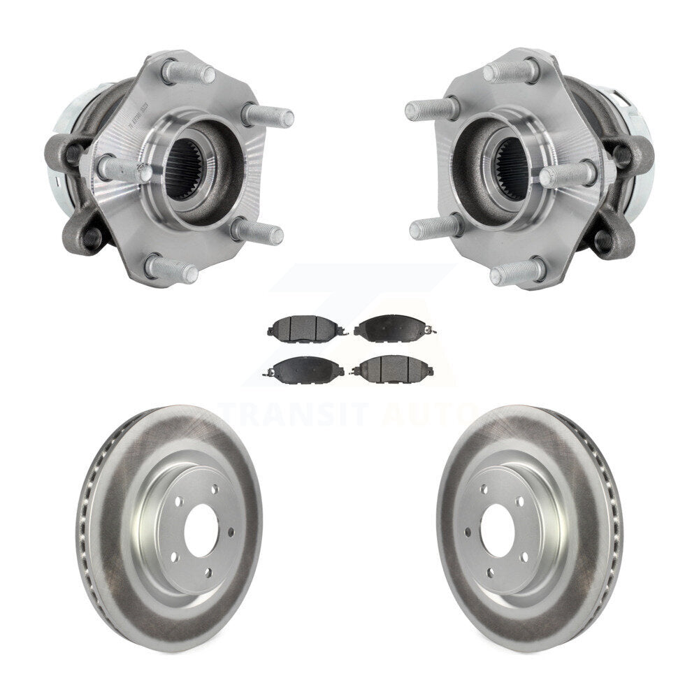 Hub Bearing Assembly Coated Disc Brake Rotor And Pad Front Kit For Nissan Murano