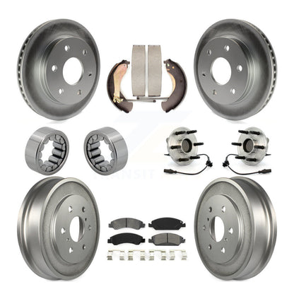 Hub Bearing Coat Brake Rotor Pads Shoe Front Rear Kit (10Pc) For GMC Sierra 1500
