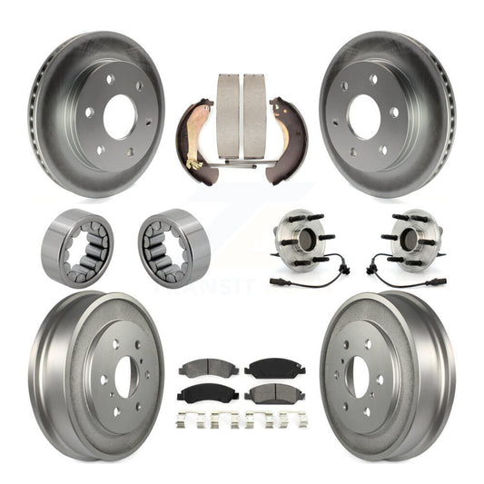 Hub Bearing Coat Brake Rotor Pads Shoe Front Rear Kit (10Pc) For GMC Sierra 1500