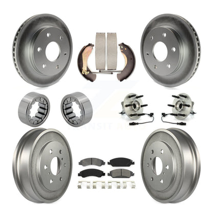 Hub Bearing Coat Brake Rotor Pads Shoe Front Rear Kit (10Pc) For GMC Sierra 1500