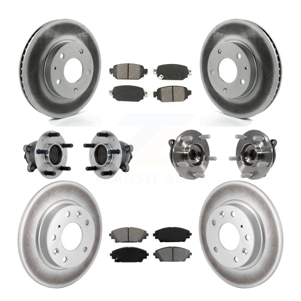 Hub Bearing Coat Brake Rotor Pads Front Rear Kit (10Pc) For 19-21 Mazda CX-3 FWD