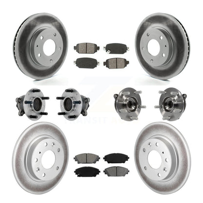 Hub Bearing Coat Brake Rotor Pads Front Rear Kit (10Pc) For 19-21 Mazda CX-3 FWD