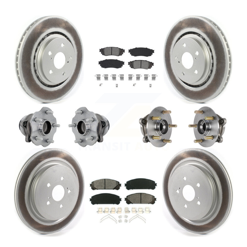 Hub Bearing Coated Brake Rotor Pads Front Rear Kit (10Pc) For Lexus RX350 RX350L