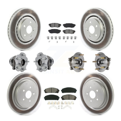 Hub Bearing Coated Brake Rotor Pads Front Rear Kit (10Pc) For Lexus RX350 RX350L